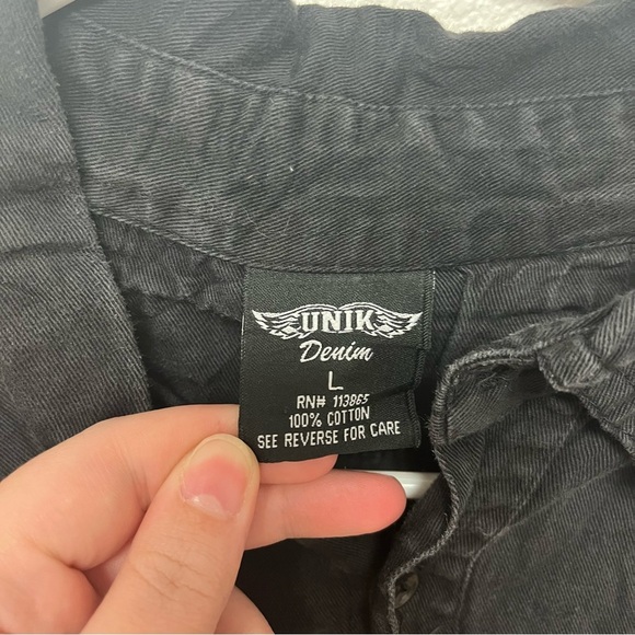 Sturgis Kentucky Rally 2017 Motorcycle Biker Denim Vest Button Down men's size L - Picture 4 of 5